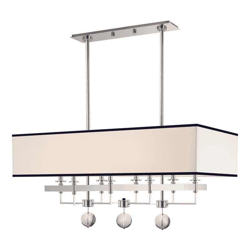 Hudson Valley Gresham Park 8-Light 19" Kitchen Island Light in Polished Nickel