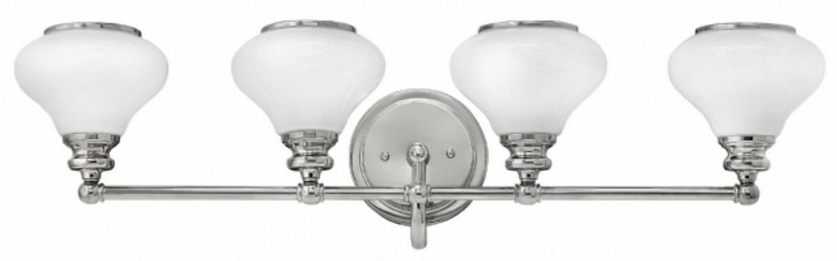 Hinkley Ainsley 4-Light Bathroom Vanity Light in Polished Nickel