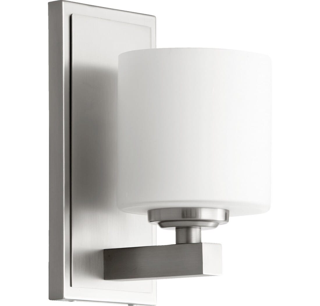 Quorum Transitional 9" Wall Sconce in Satin Nickel