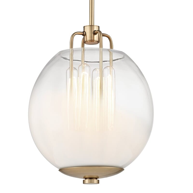 Hudson Valley Sawyer 4-Light 15" Pendant Light in Aged Brass