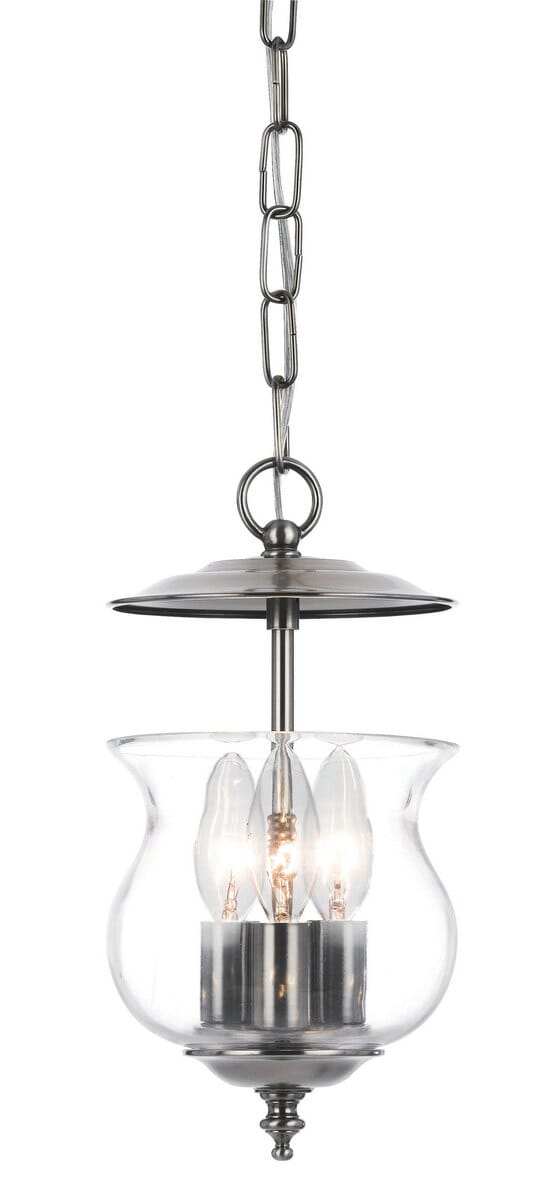 Crystorama Ascott 3-Light 7" Foyer Light in Pewter