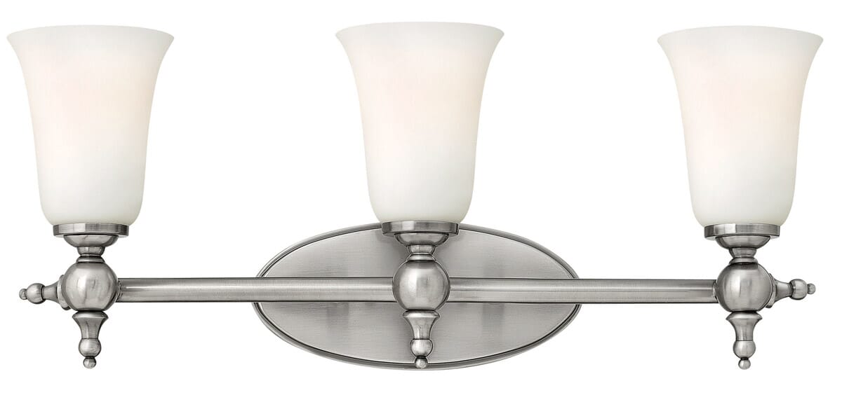 Hinkley Yorktown 3-Light Bathroom Vanity Light in Antique Nickel