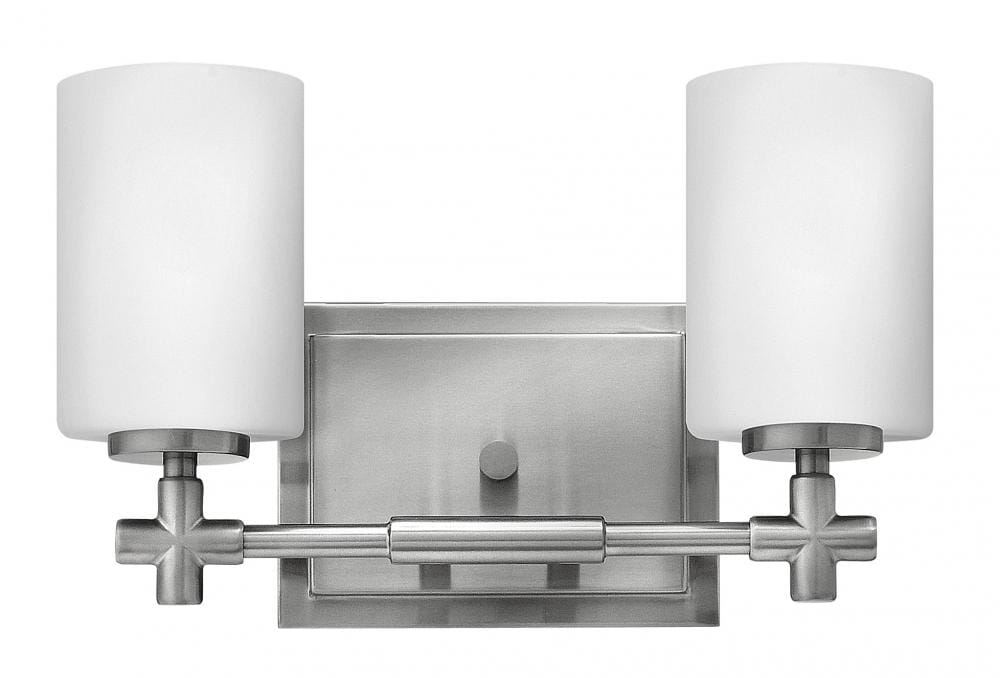 Hinkley Laurel 2-Light Bathroom Vanity Light in Brushed Nickel