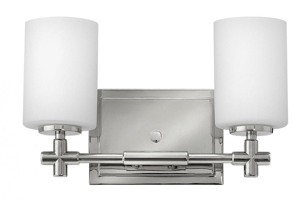 Hinkley Laurel 2-Light Bathroom Vanity Light in Polished Nickel