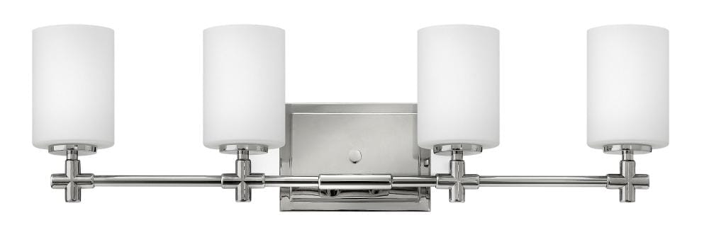 Hinkley Laurel 4-Light Bathroom Vanity Light in Polished Nickel