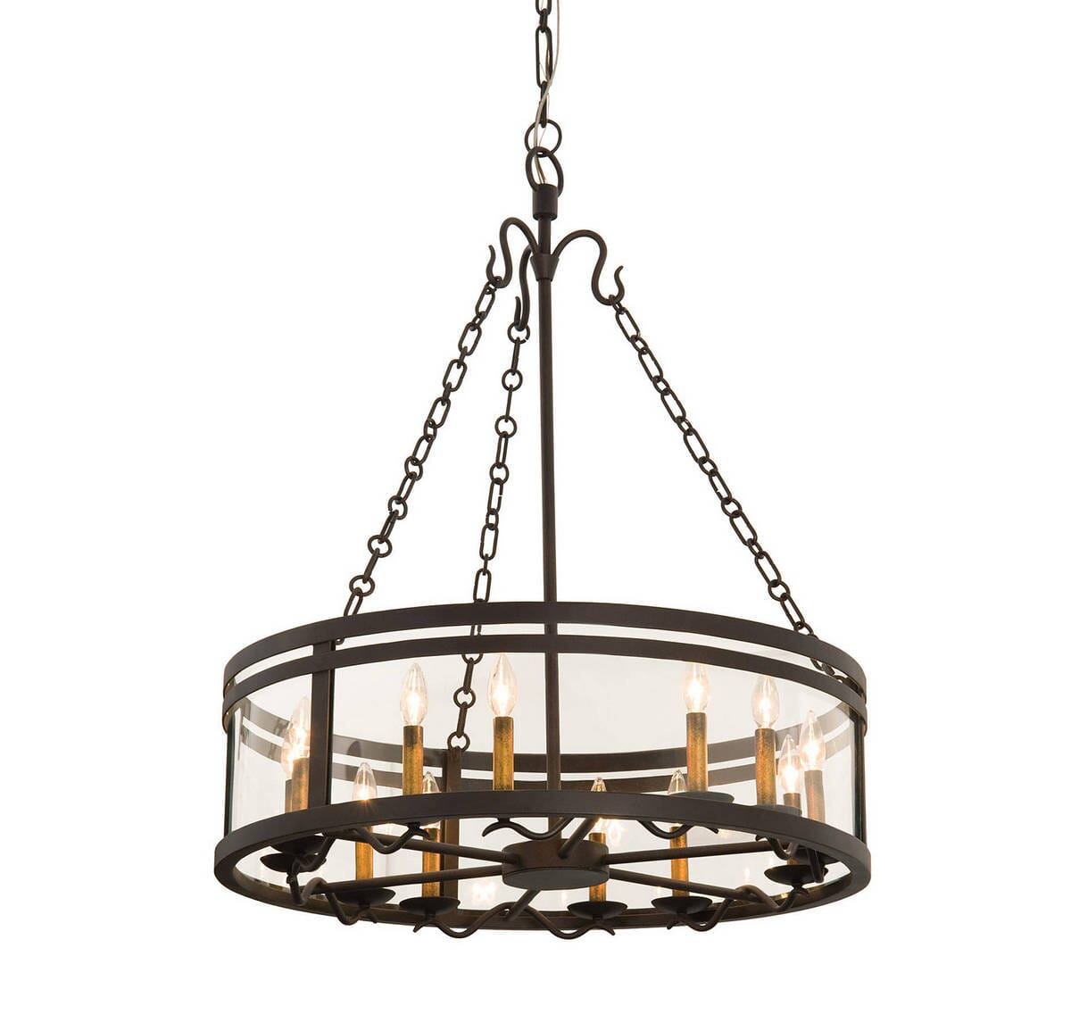 Kalco Morris 12-Light Chandelier in Bronze