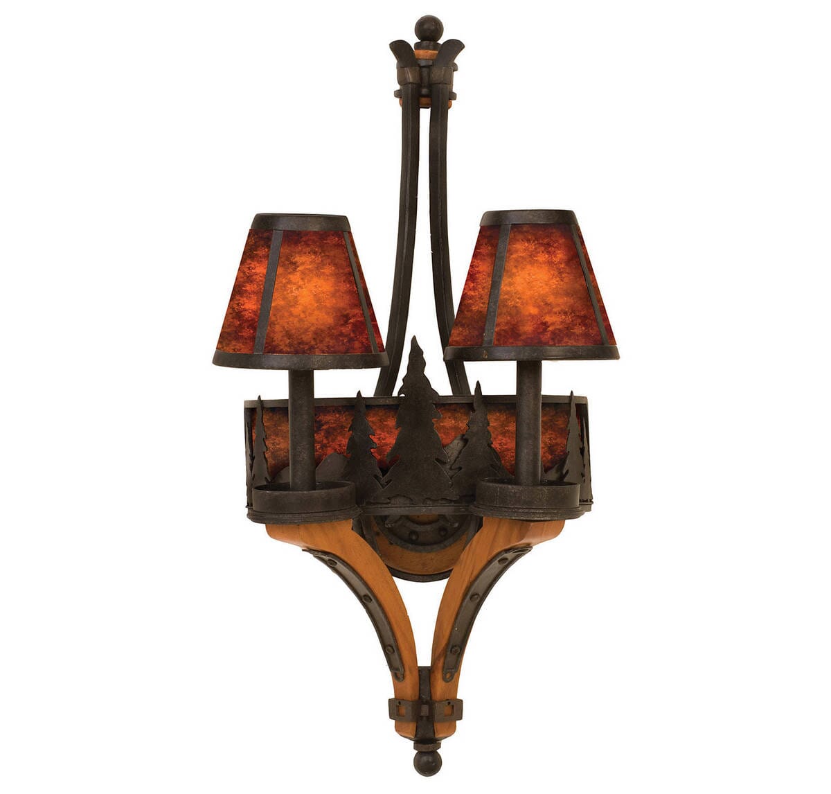 Kalco Aspen 2-Light Treescape Wall Sconce in Natural Iron