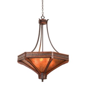 Kalco Aspen 6-Light 42" Iron Ring Pendant in Natural Iron