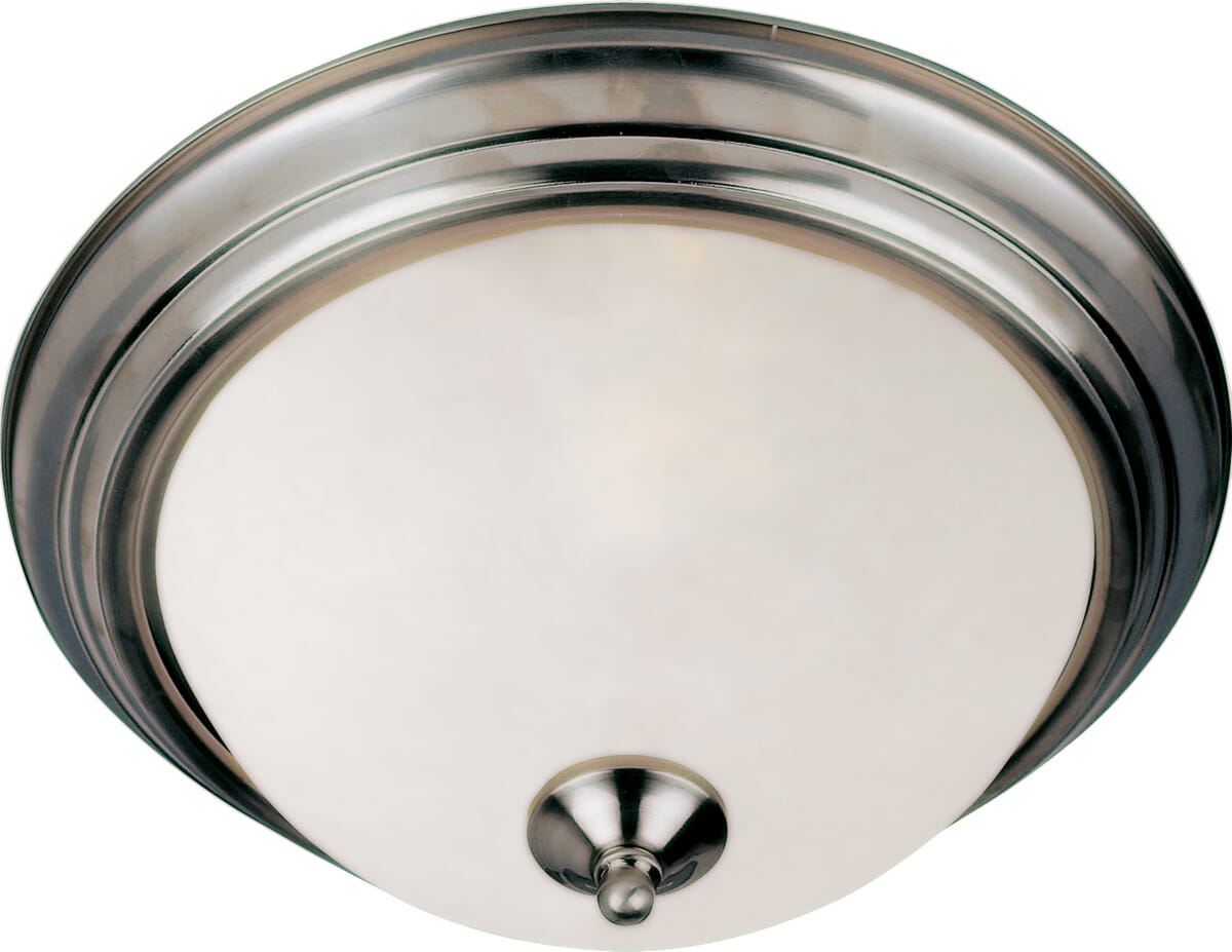 Maxim Essentials 2-Light Frosted Glass Flush Mount in Satin Nickel