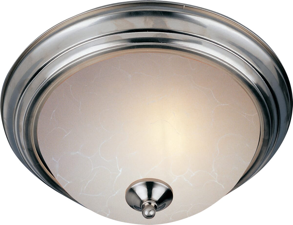 Maxim Essentials 2-Light Ice Glass Flush Mount in Satin Nickel