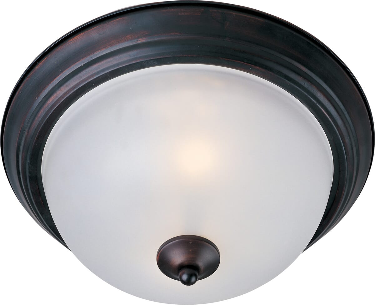 Maxim Lighting Essentials 3-Light Frosted Flush Mount in Bronze