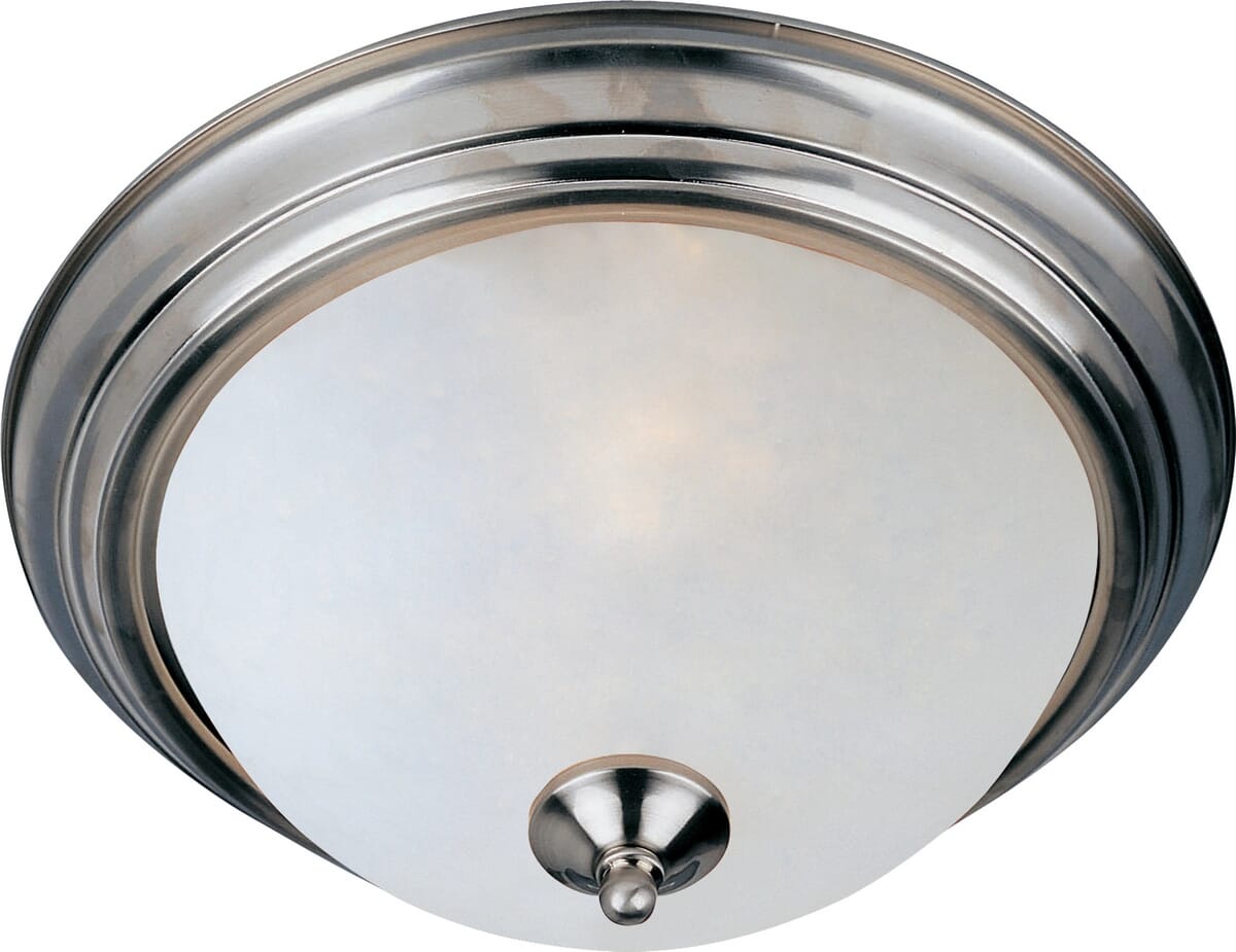 Maxim Essentials 3-Light Frosted Flush Mount in Satin Nickel