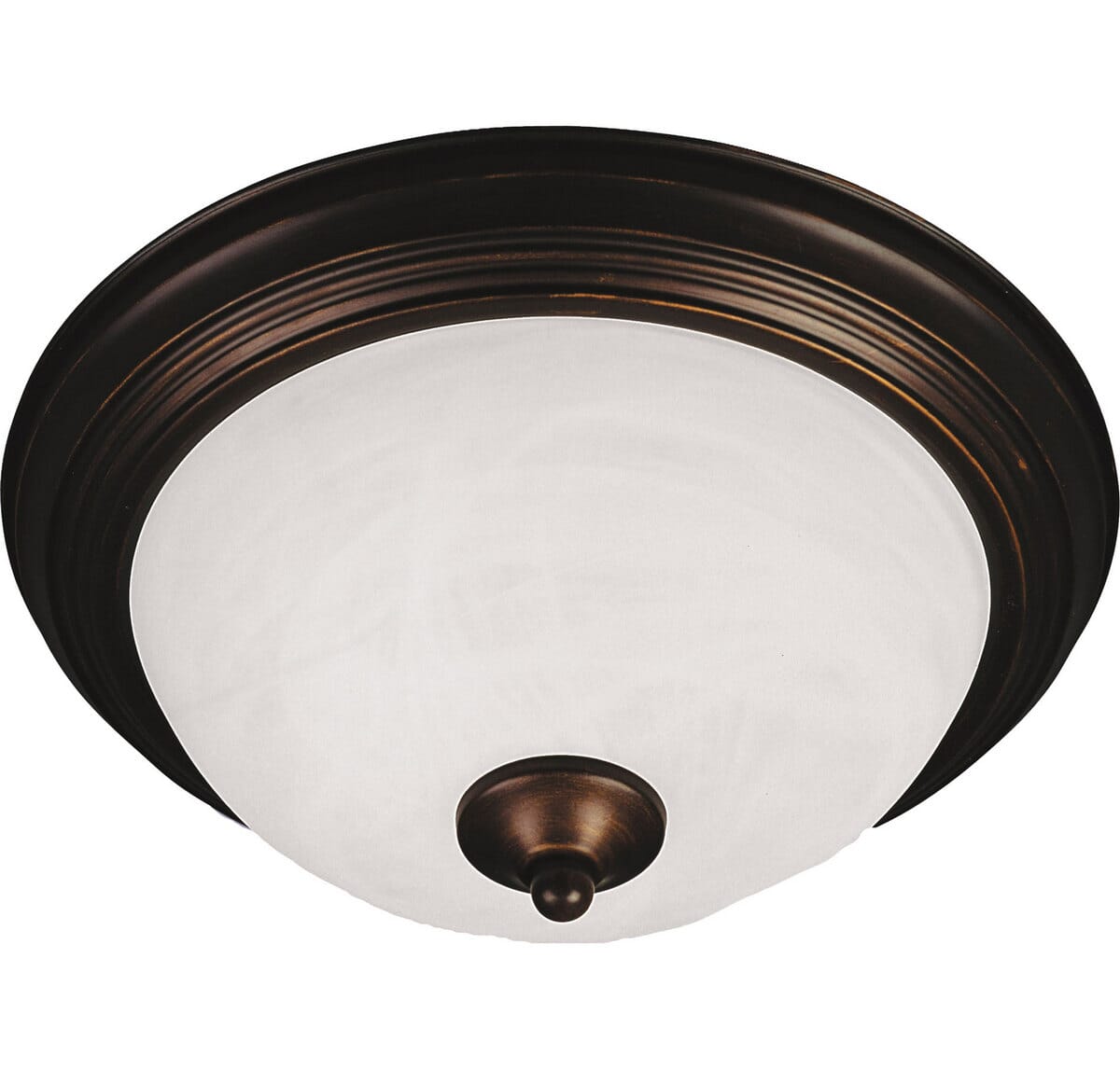 Maxim Lighting Essentials 3-Light Marble Glass Flush Mount in Bronze