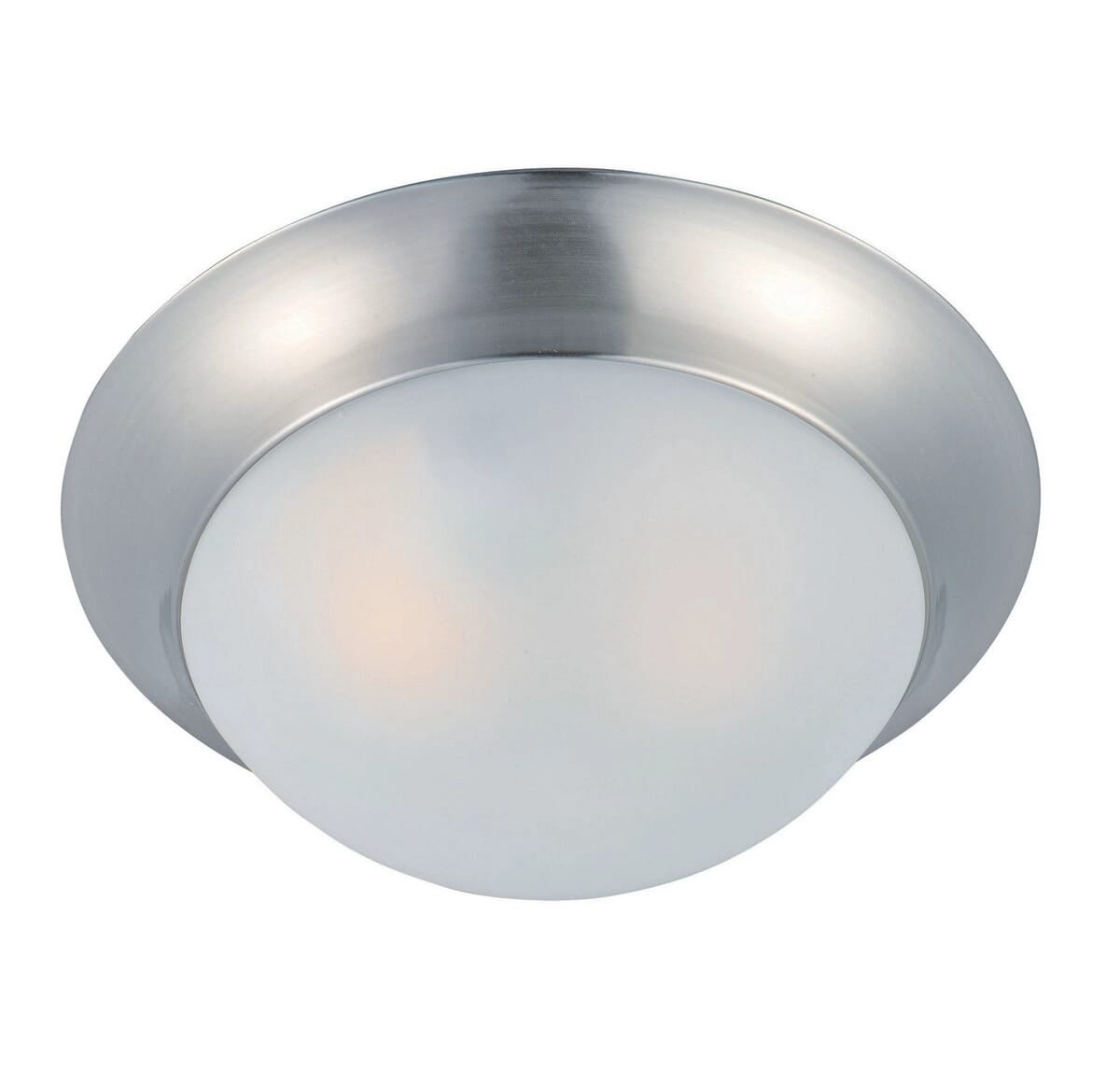 Maxim Lighting Essentials Frosted Glass Flush Mount in Satin Nickel