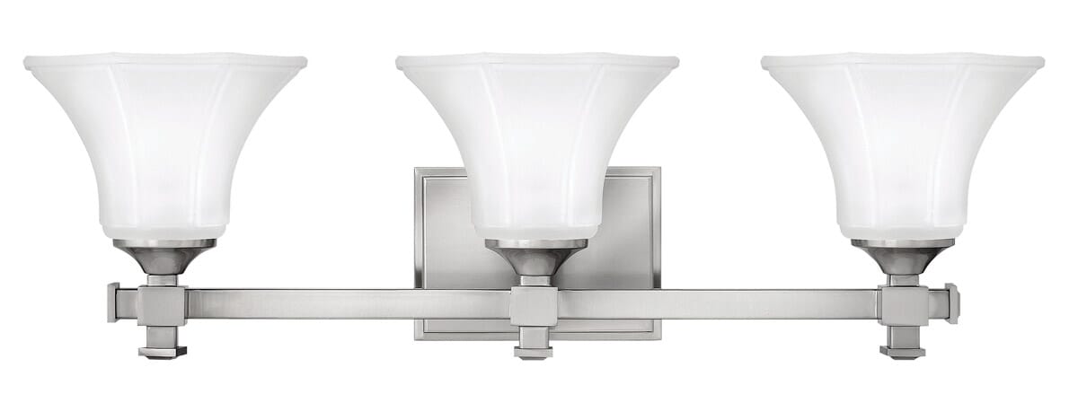 Hinkley Abbie 3-Light Bathroom Vanity Light in Brushed Nickel