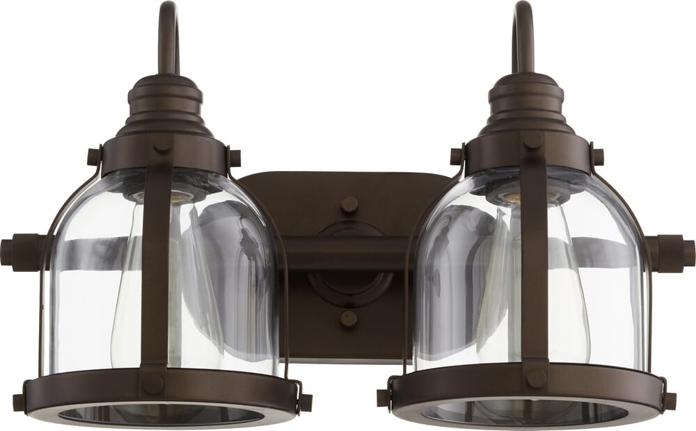 Quorum Transitional 2-Light Bathroom Vanity Light in Oiled Bronze