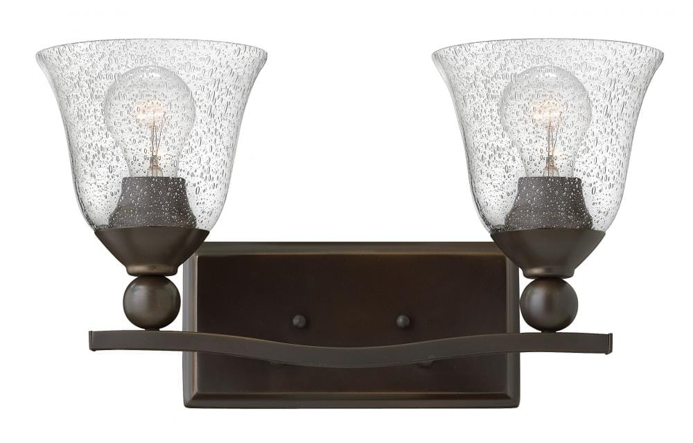 Hinkley Bolla 2-Light Bathroom Vanity Light in Olde Bronze with Clear Glass  Seedy