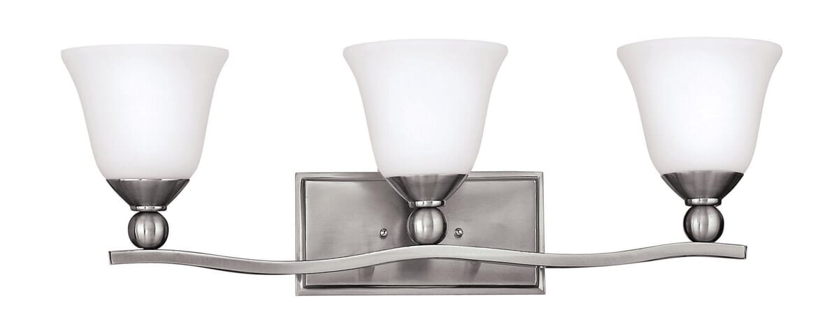Hinkley Bolla 3-Light Bathroom Vanity Light in Brushed Nickel
