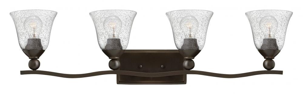 Hinkley Bolla 4-Light Bathroom Vanity Light in Olde Bronze with Clear Glass  Seedy