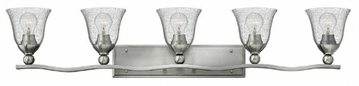 Hinkley Bolla 5-Light Bathroom Vanity Light in Brushed Nickel with Clear Glass