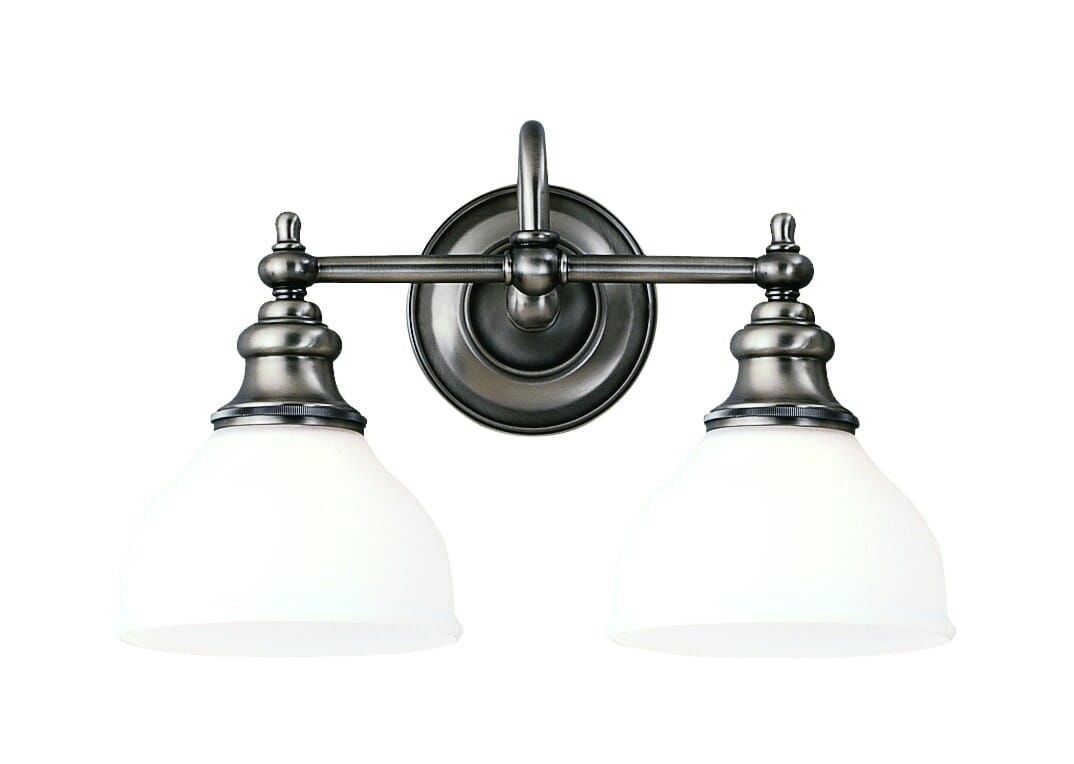 Hudson Valley Sutton 2-Light 16" Bathroom Vanity Light in Antique Nickel