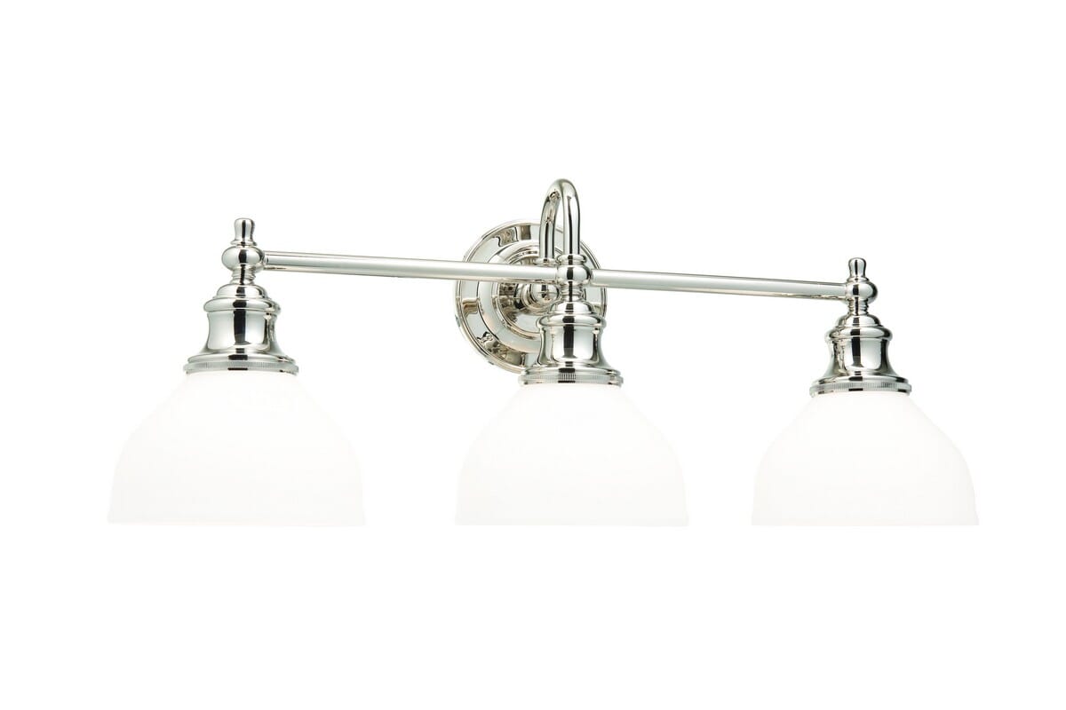 Hudson Valley Sutton 3-Light 26" Bathroom Vanity Light in Polished Nickel