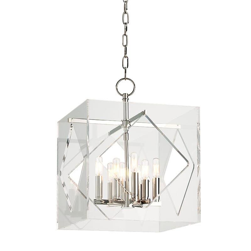 Hudson Valley Travis 8-Light 22" Pendant Light in Polished Nickel