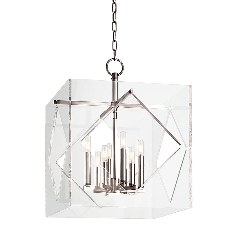 Hudson Valley Travis 8-Light 27" Pendant Light in Polished Nickel