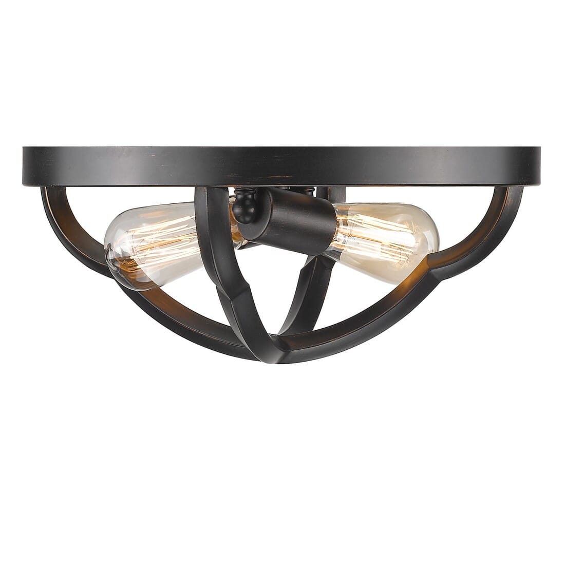 Golden Saxon 2-Light 14" Ceiling Light in Aged Bronze