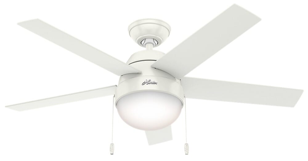 Hunter Anslee 2-Light 46" Indoor Ceiling Fan in Fresh White