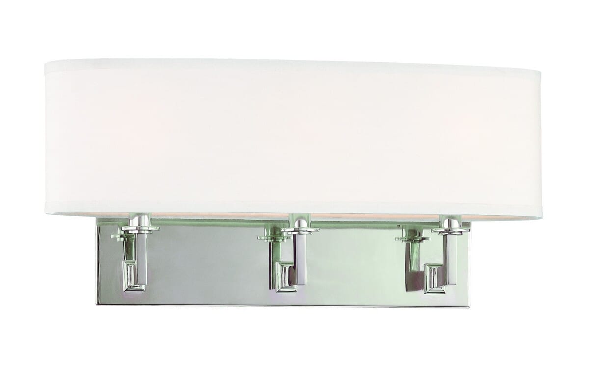 Hudson Valley Grayson 3-Light 9" Wall Sconce in Polished Nickel