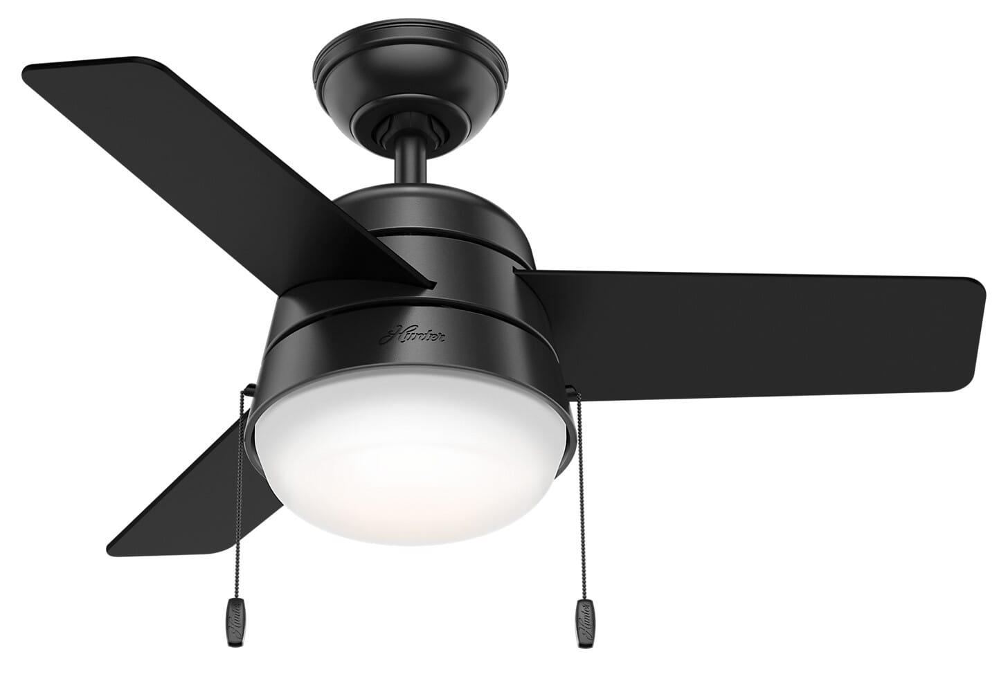 Hunter Aker 2-Light 36" Indoor Ceiling Fan in Matte Black