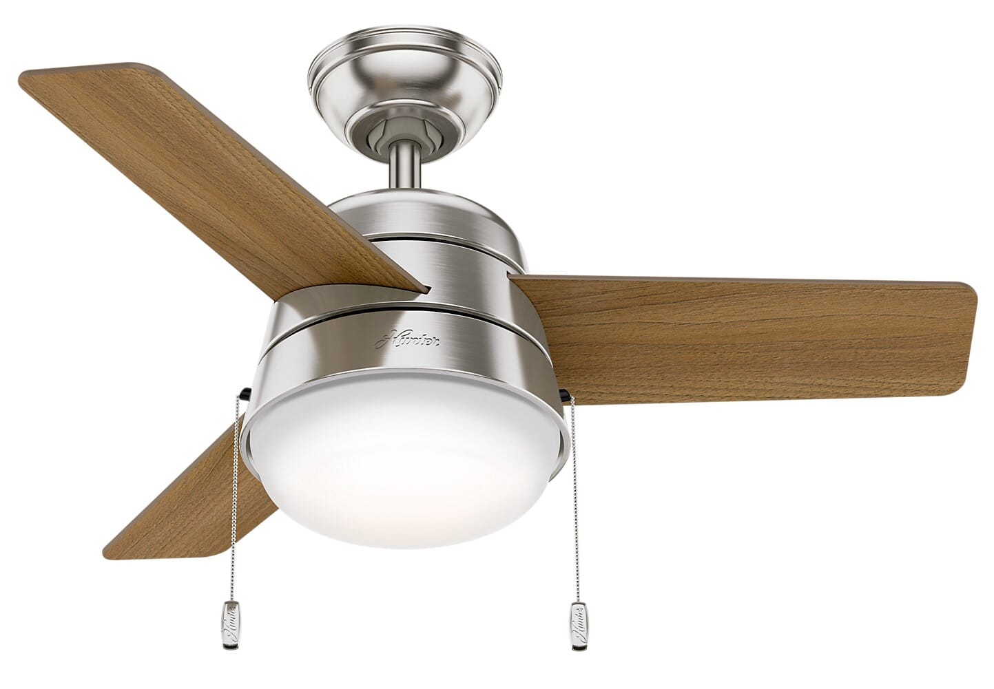 Hunter Aker 2-Light 36" Indoor Ceiling Fan in Brushed Nickel