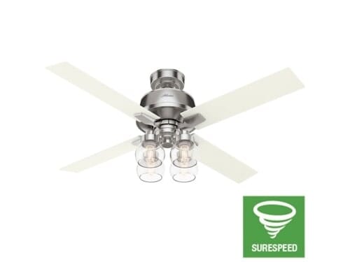 Hunter Vivien 4-Light 52" Indoor Ceiling Fan in Brushed Nickel