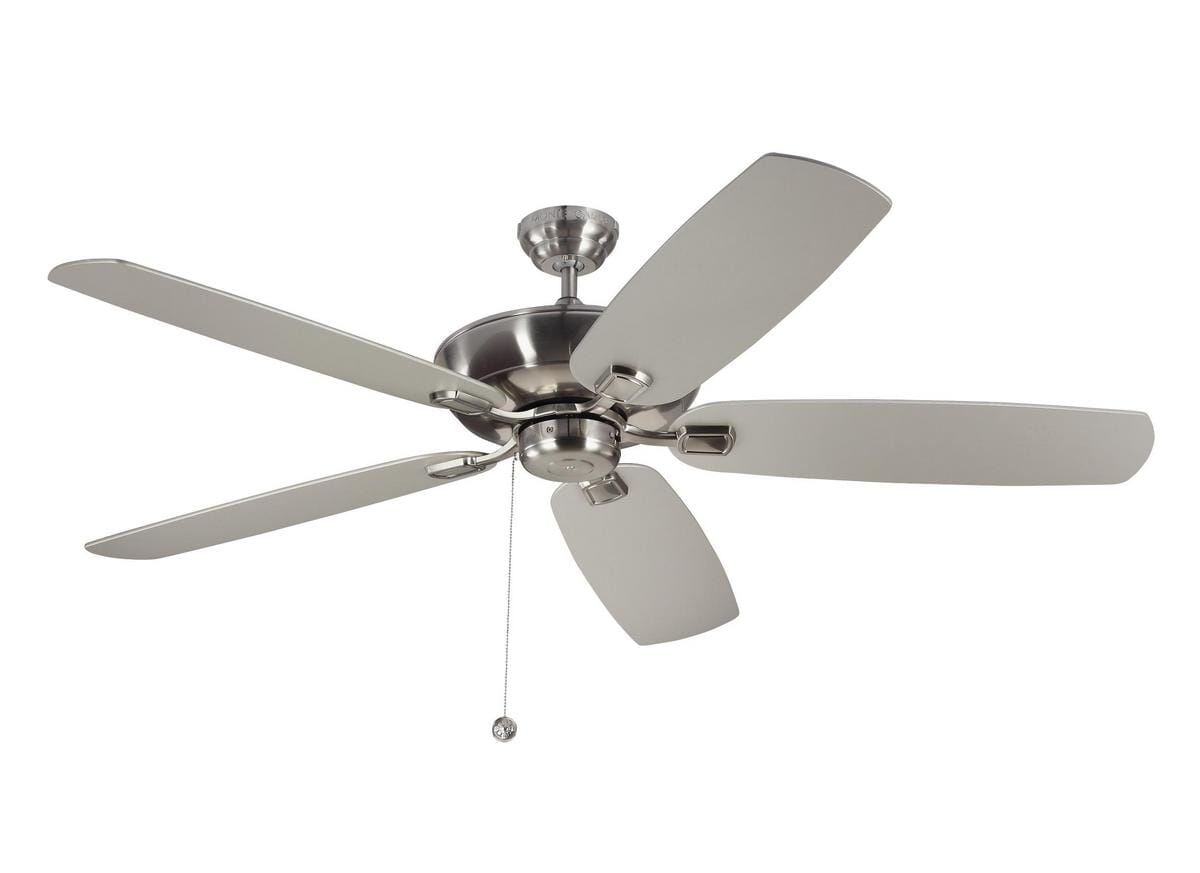 Monte Carlo 60" Colony Super Max Damp Rated Ceiling Fan in Brushed Steel