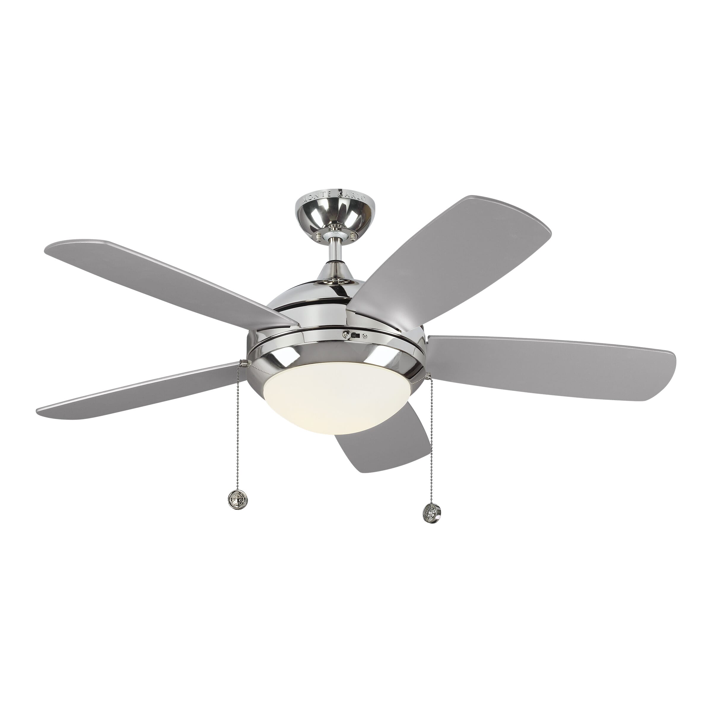 Monte Carlo Discus Classic II 44" Indoor Ceiling Fan in Polished Nickel