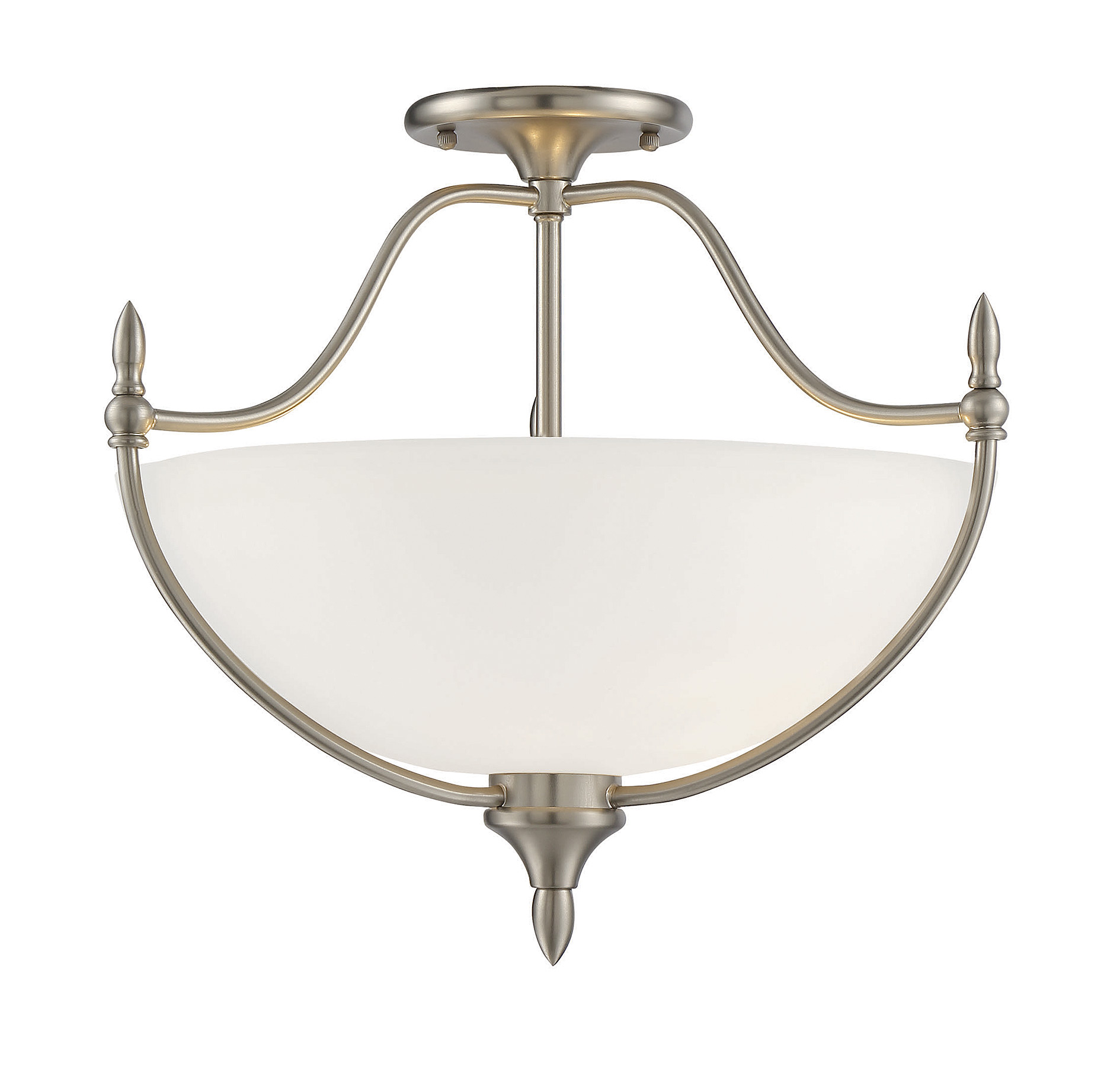 Savoy House Herndon Semi-Flush Ceiling Light in Satin Nickel