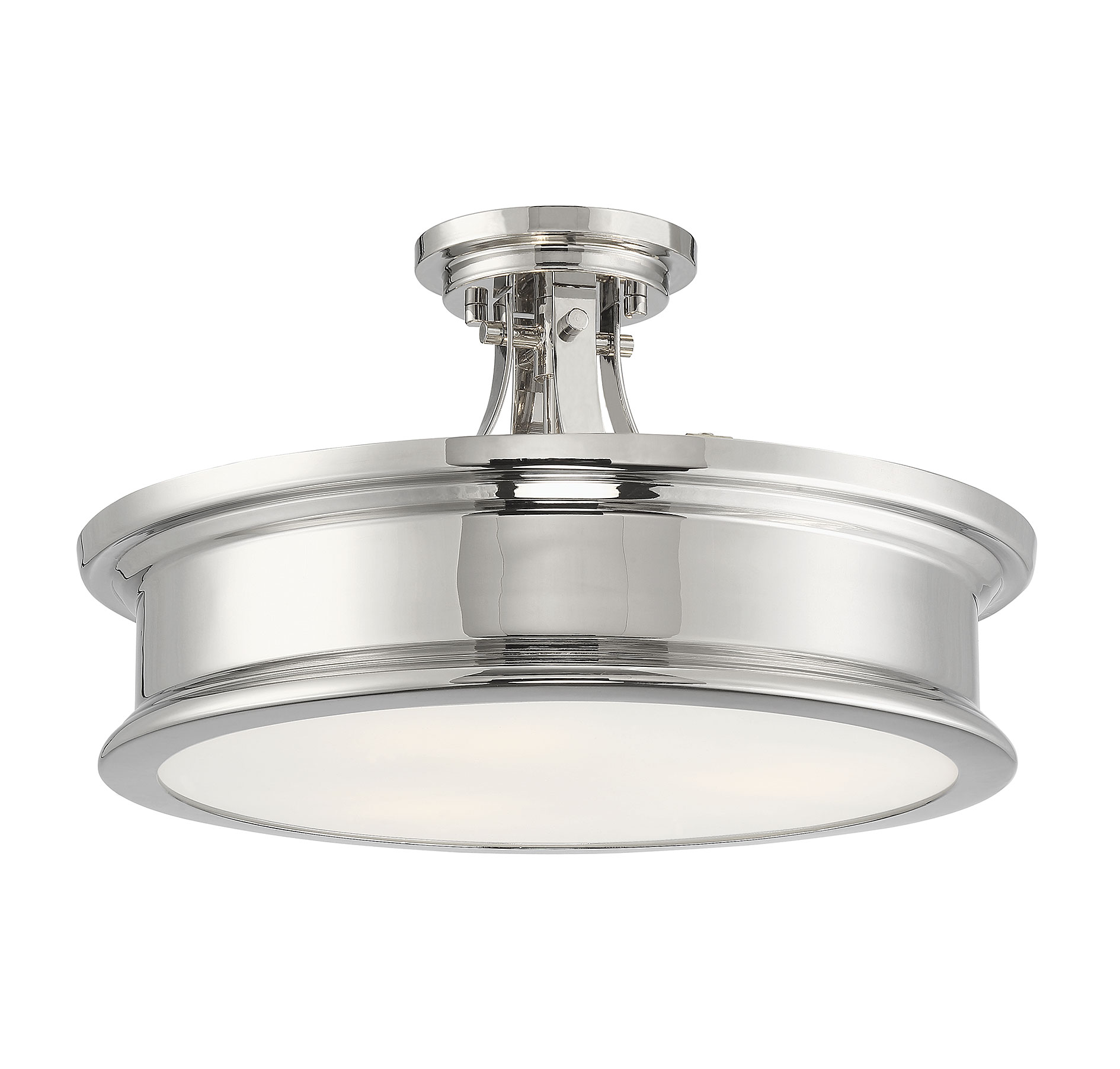 Savoy House Watkins 3-Light Semi Flush Ceiling Light in Polished Nickel