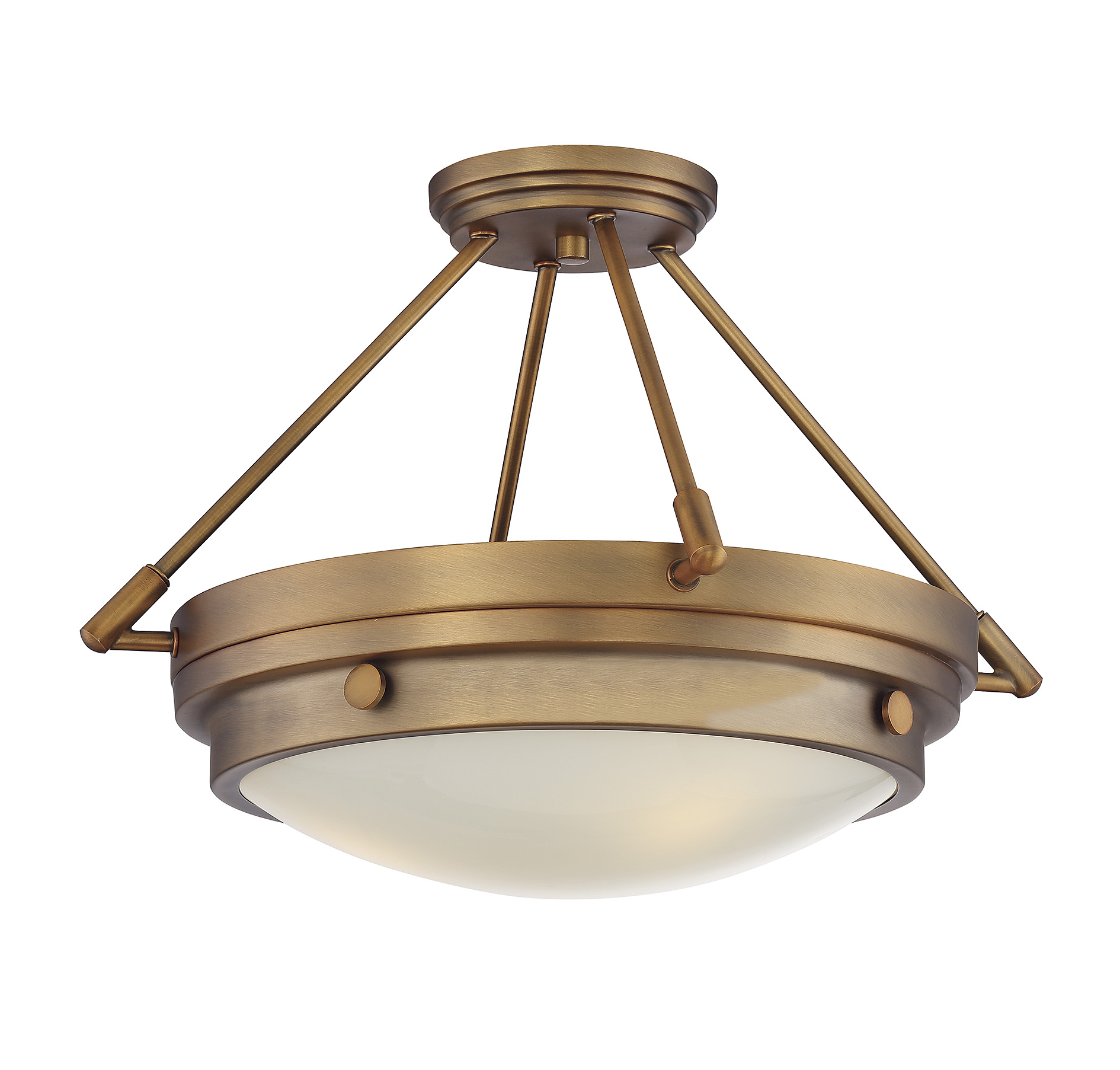 Savoy House Lucerne 3-Light Semi-Flush in Warm Brass