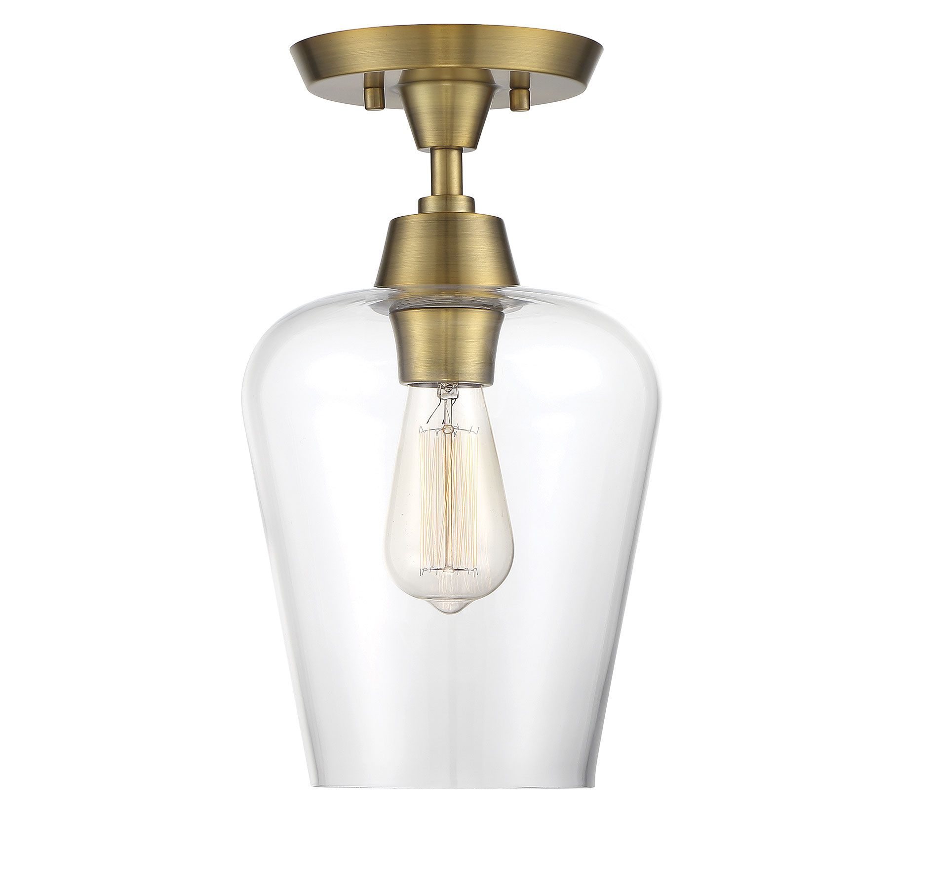 Savoy House Octave Semi-Flush Ceiling Light in Warm Brass