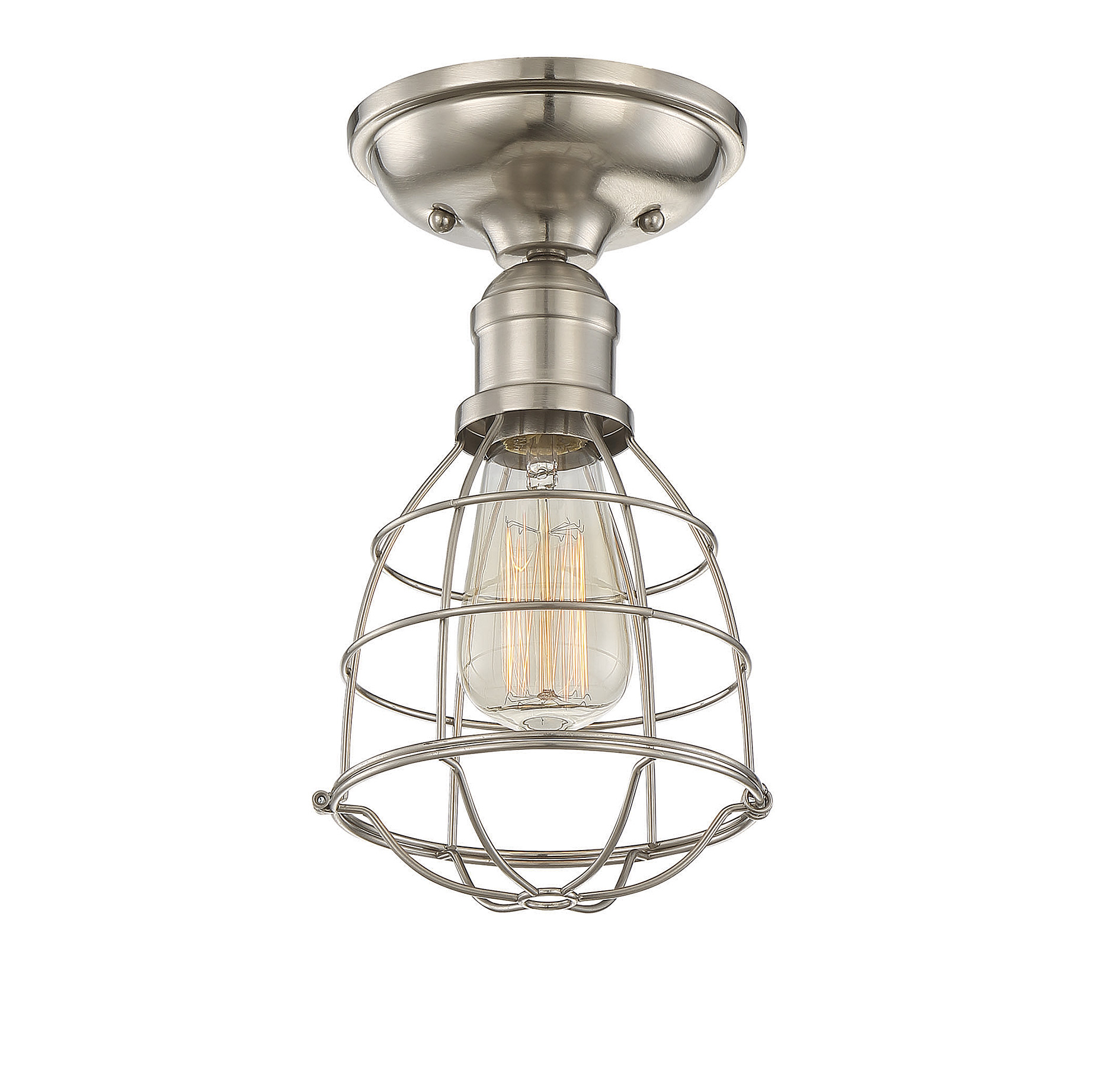 Savoy House Scout 1-Light Semi-Flush in Satin Nickel