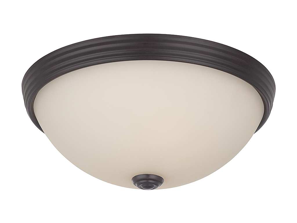 Savoy House Flush Mount Ceiling Light in English Bronze with Cream Glass