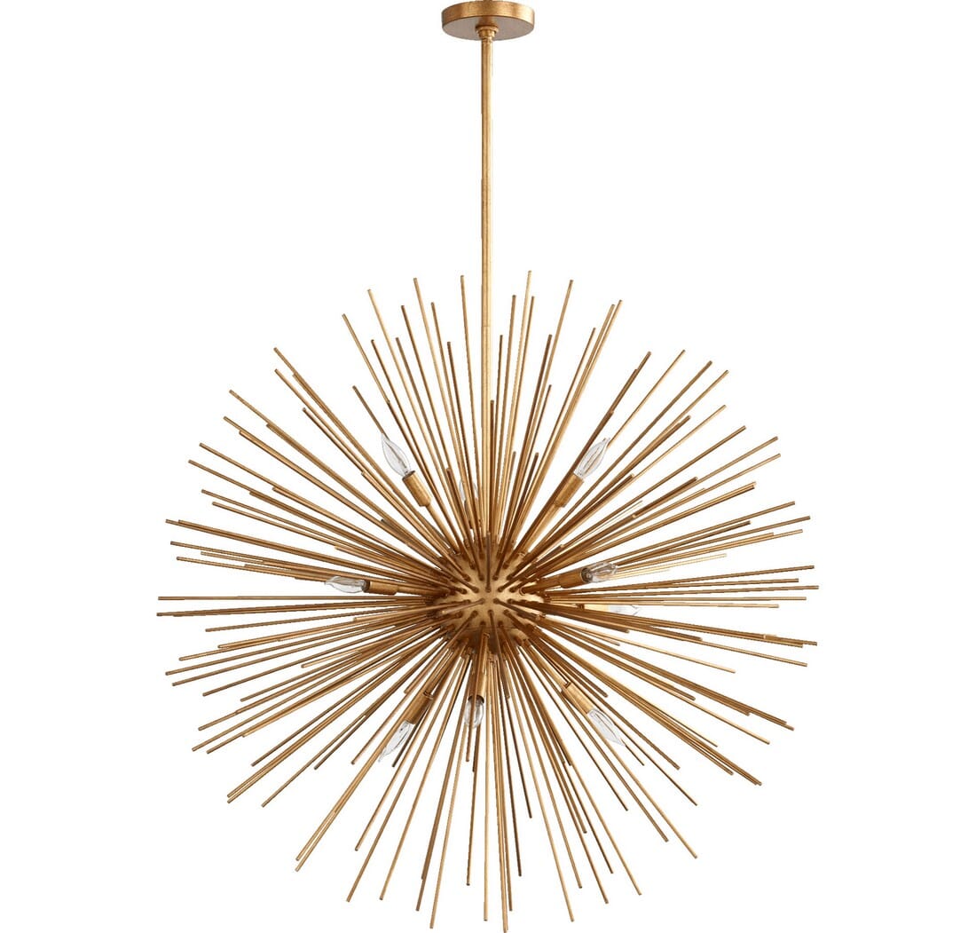 Quorum Electra 10-Light 35" Pendant Light in Gold Leaf