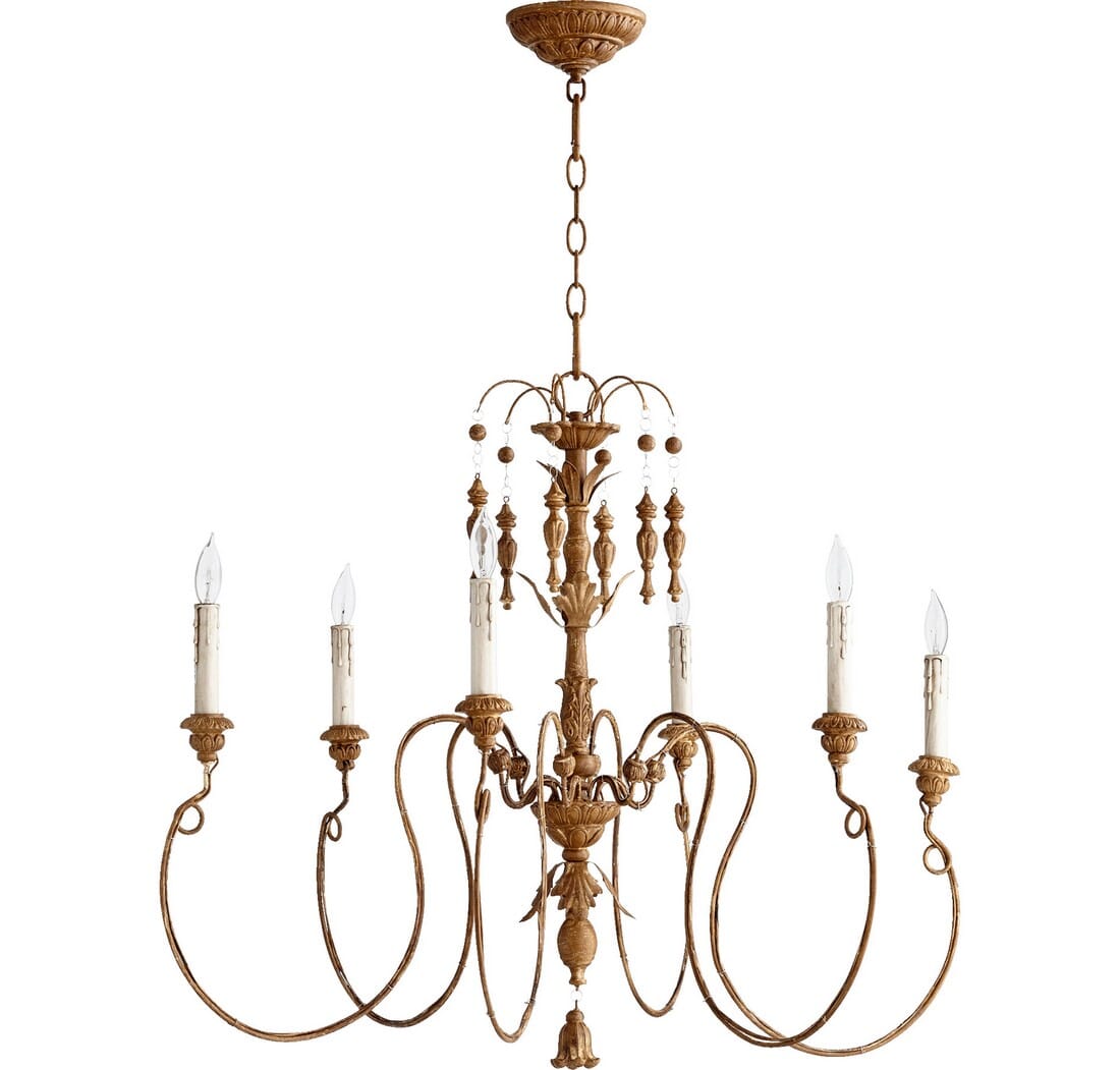 Quorum Salento 6-Light 28" Transitional Chandelier in French Umber