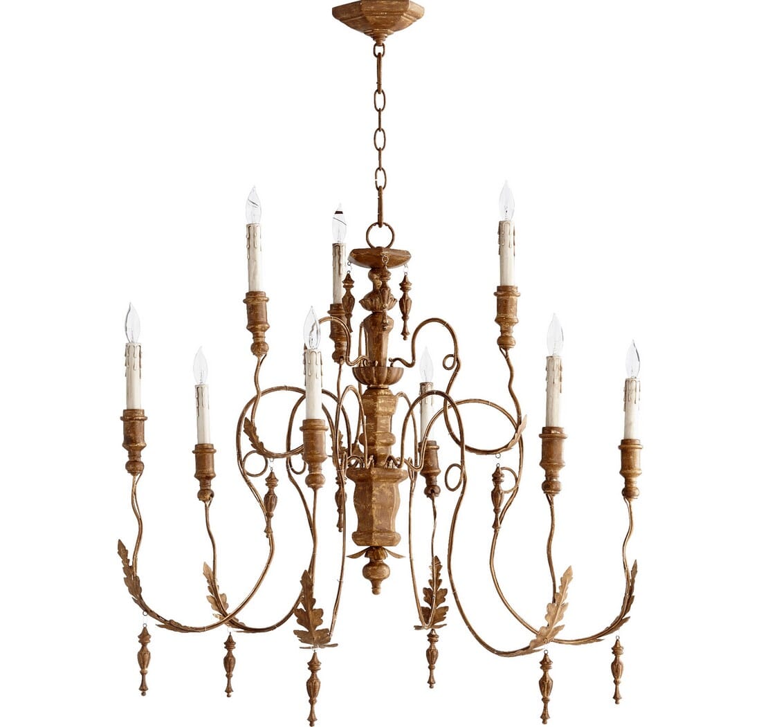 Quorum Salento 9-Light 34" Transitional Chandelier in French Umber