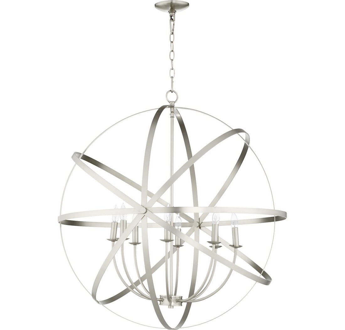 Quorum Celeste 8-Light 34" Transitional Chandelier in Satin Nickel