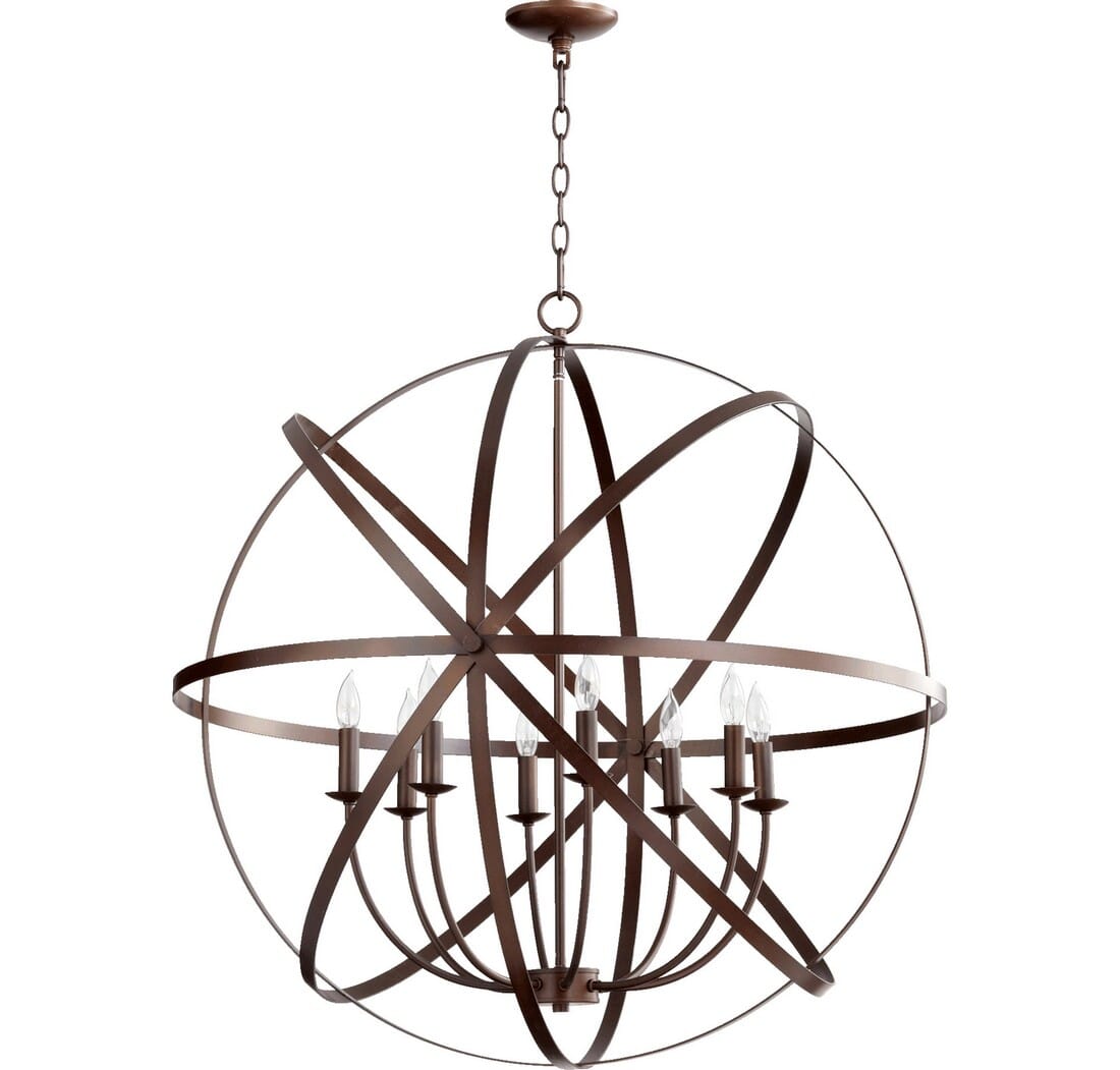 Quorum Celeste 8-Light 34" Transitional Chandelier in Oiled Bronze