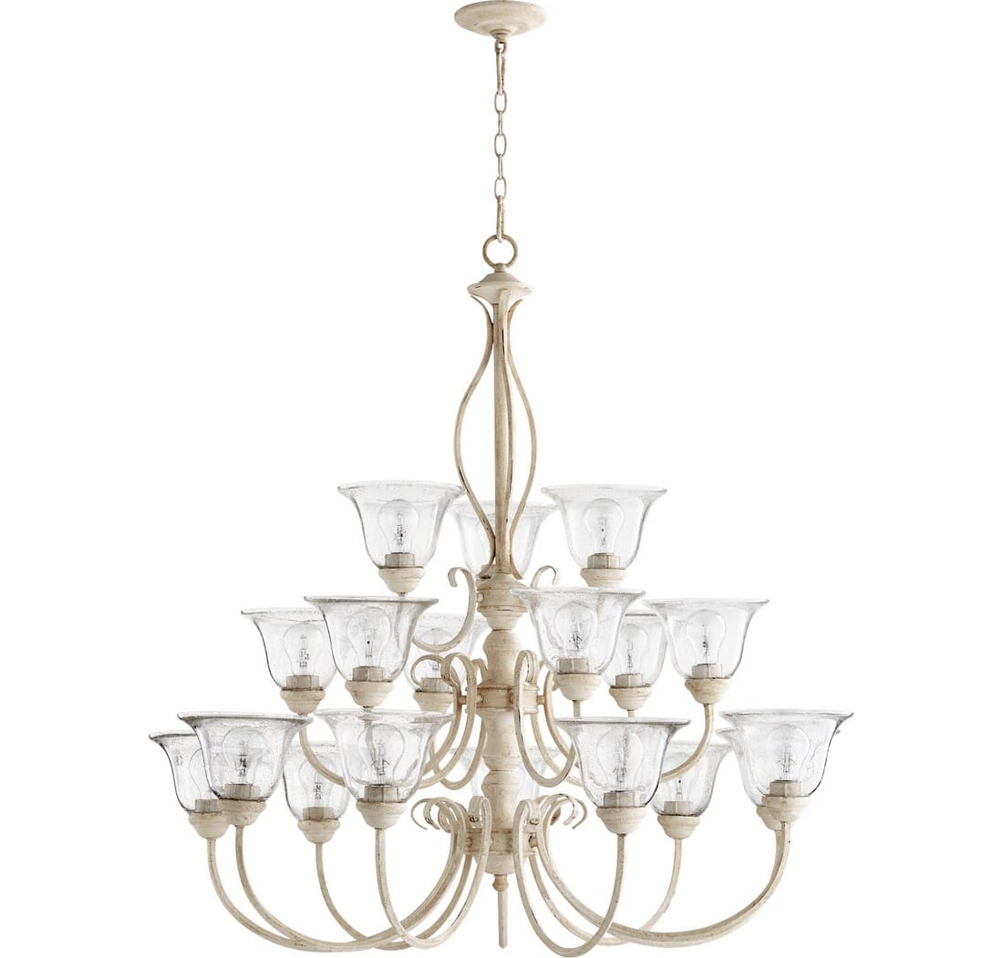 Quorum Spencer 18-Light 40" Transitional Chandelier in Persian White with