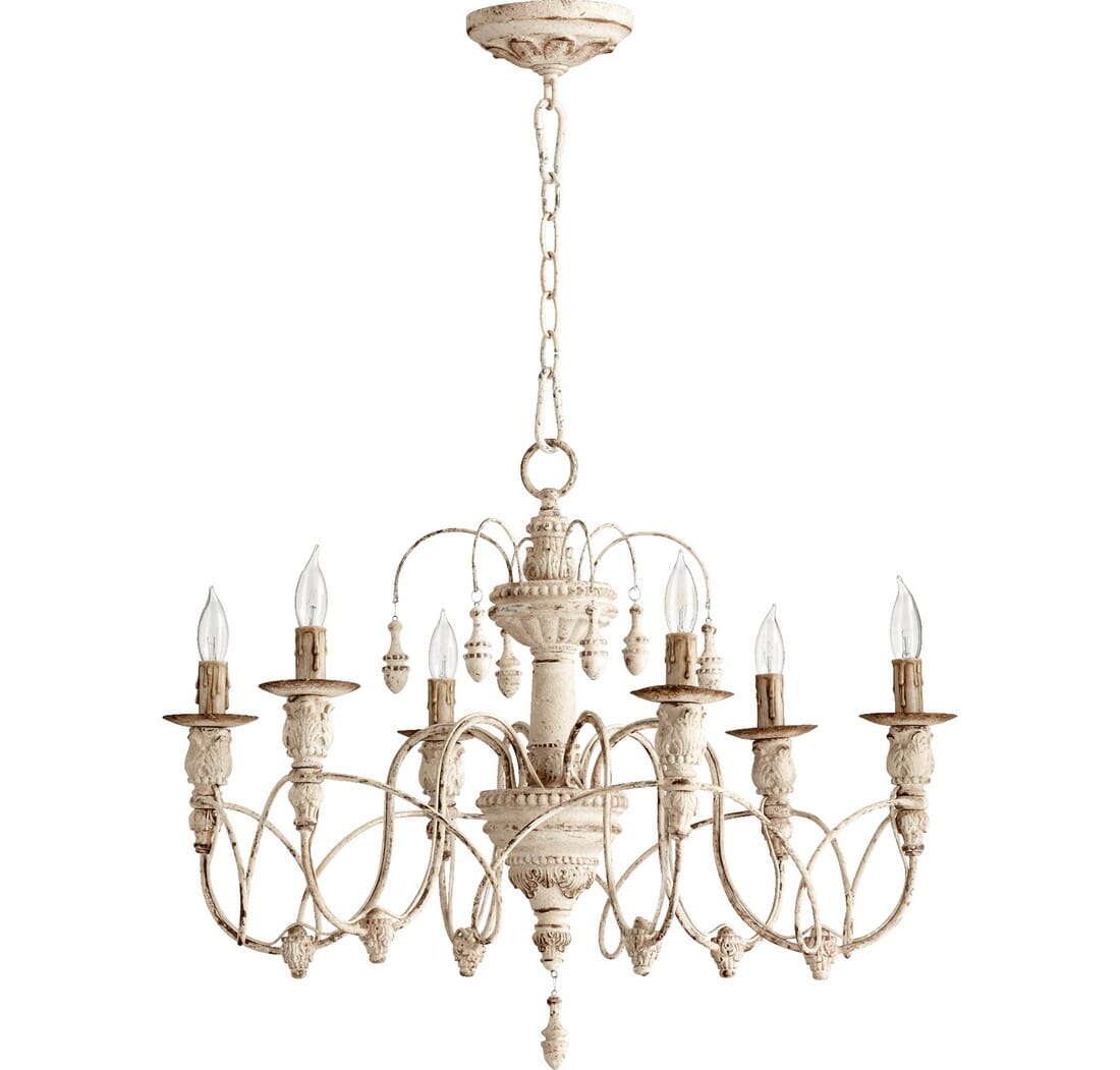 Quorum Salento 6-Light 20" Transitional Chandelier in Persian White