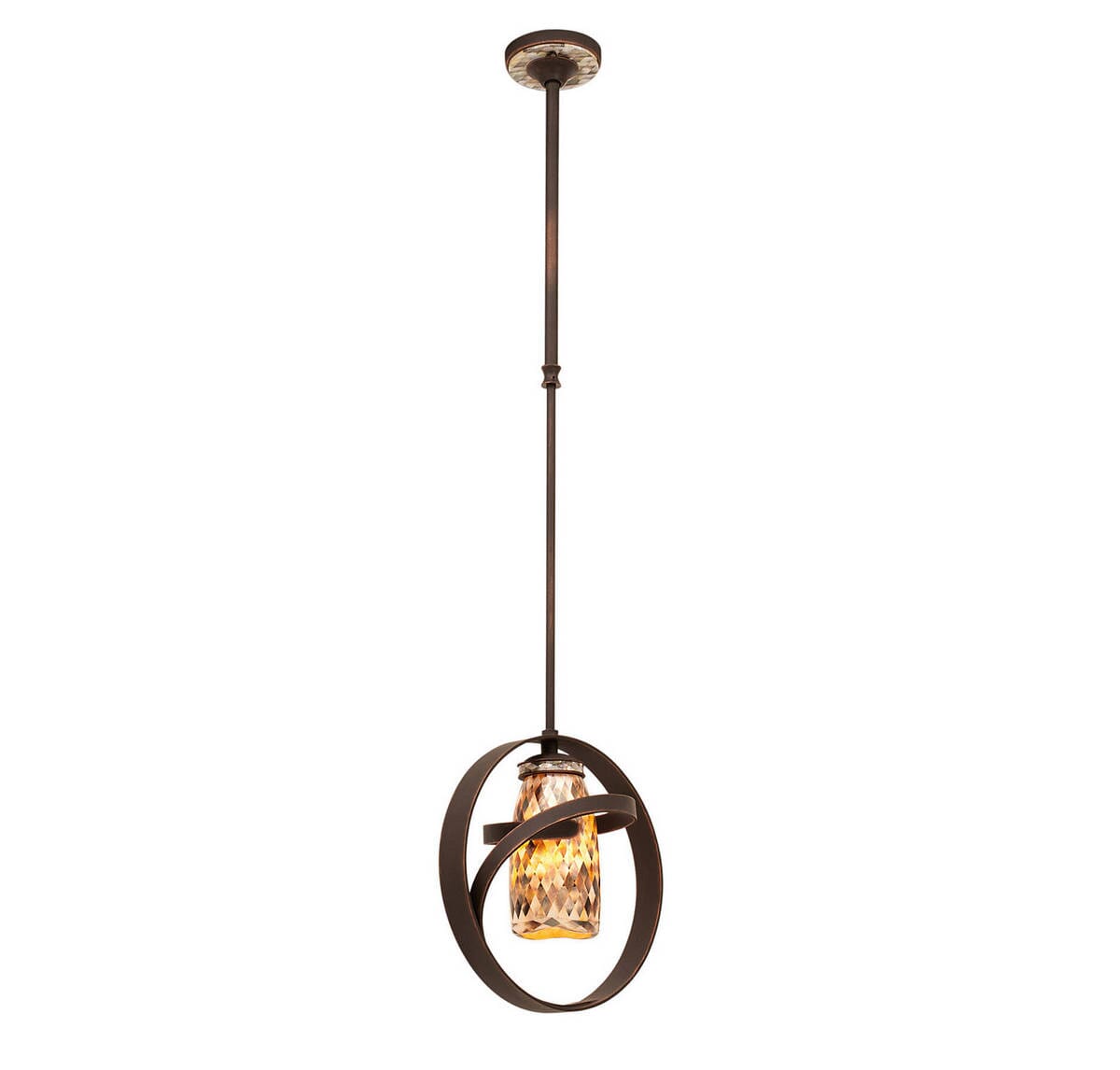 Kalco Monaco Adjustable Mini Pendant in Antique Copper